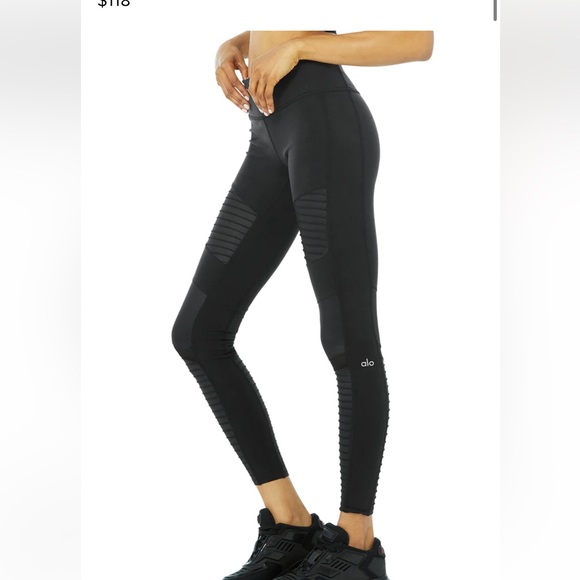 Alo moto leggings cropped mid rise/high rise small - Picture 2 of 8